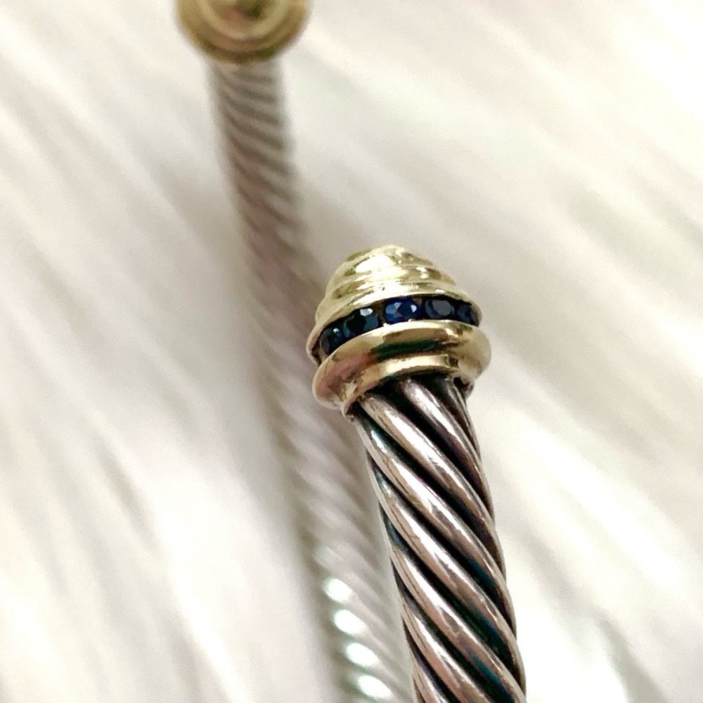 RARE VINTAGE Yurman sapphire gold dome cable bracelet - Picture 10 of 11